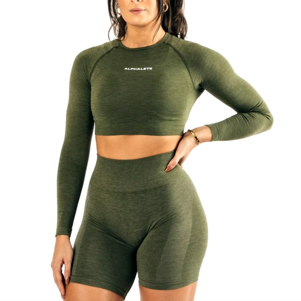 Alphalete Olive Green Crop Top